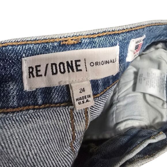 Re/Done Comfort Stretch High Rise Ankle Crop Wash Mid 90's - Picture 3 of 6